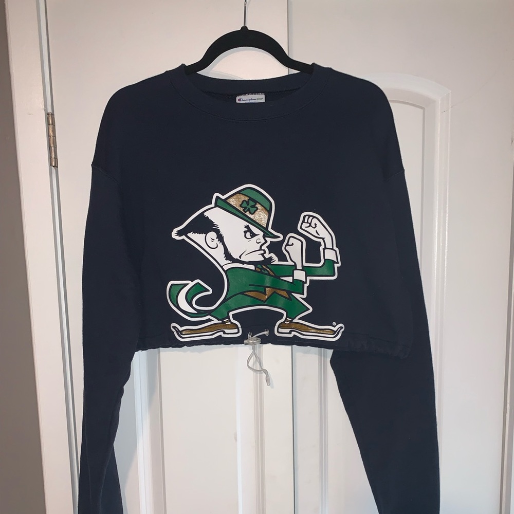 Cropped Notre Dame Crewneck Sweatshirt